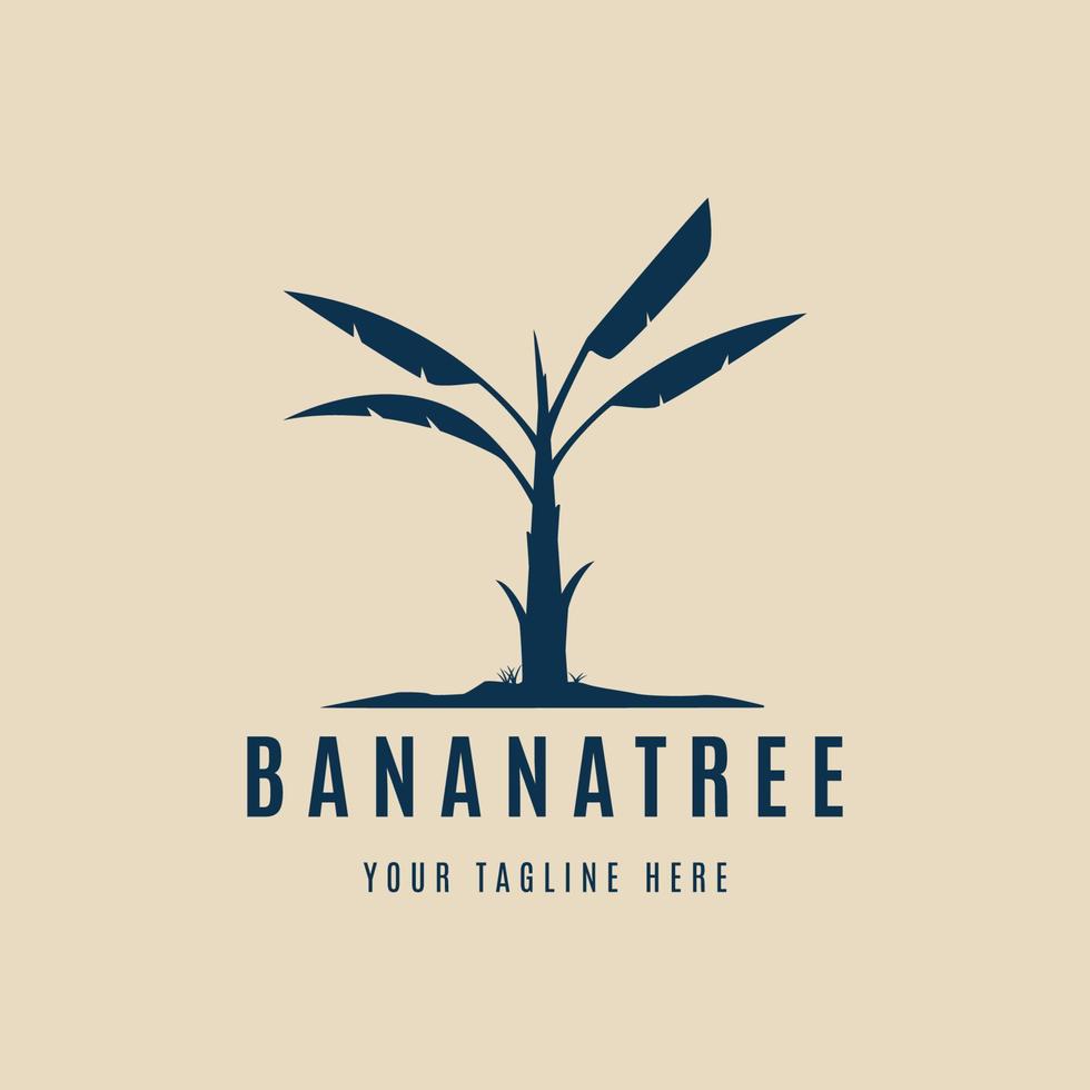 banana tree nature vintage logo vector illustration design