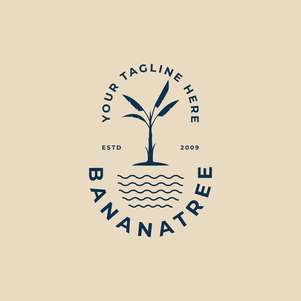 banana tree nature vintage minimalist logo vector illustration design