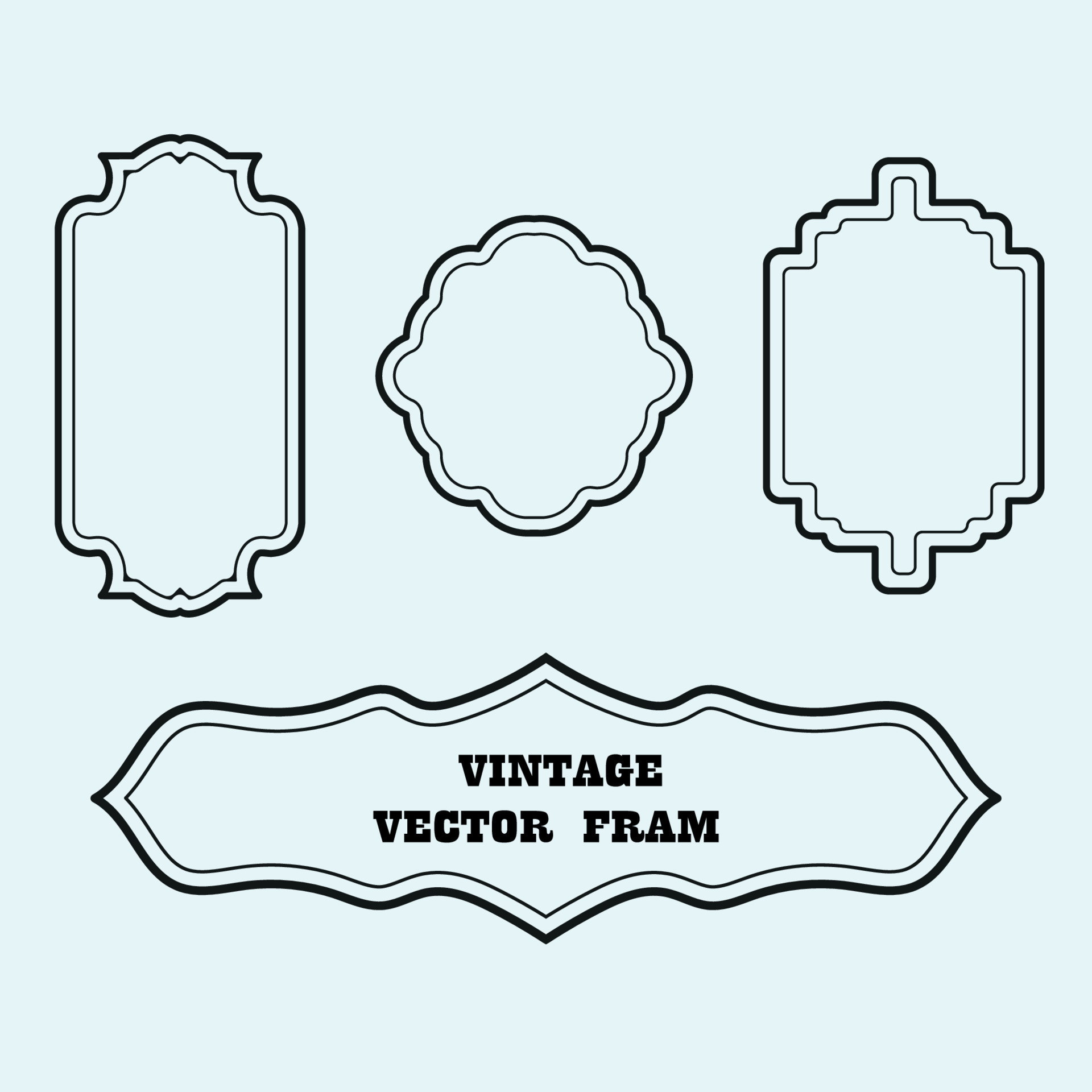 4 set vintage vector frame with background, Vintage price tag set