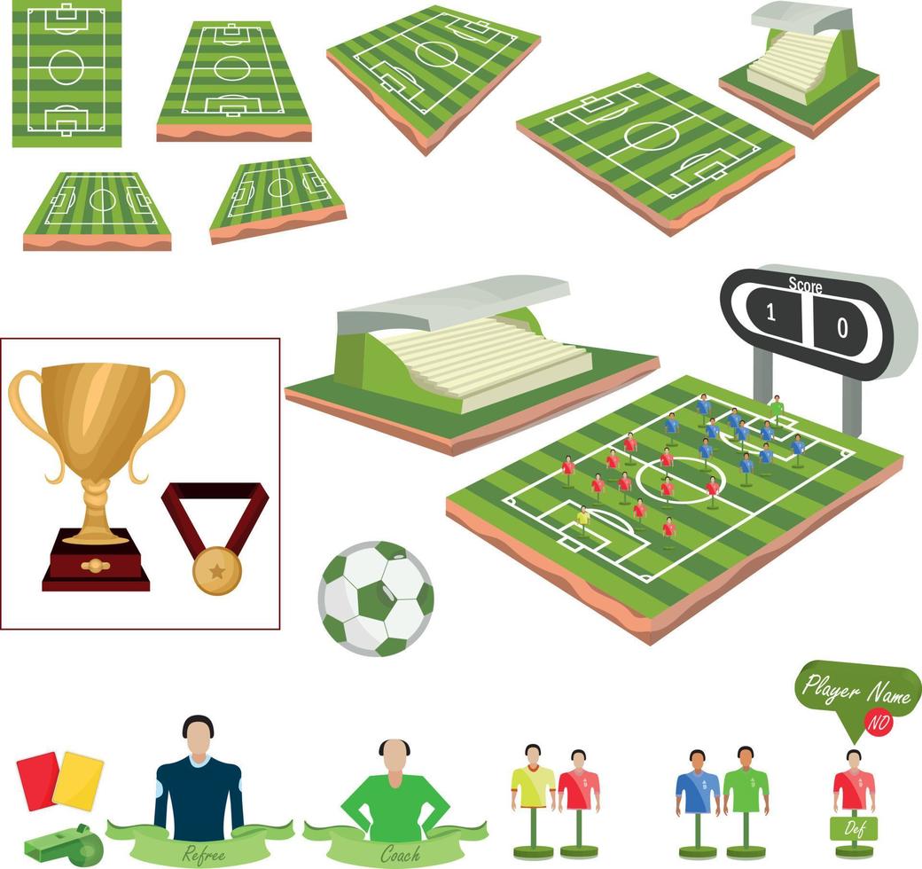 paquete de campo de fútbol vector