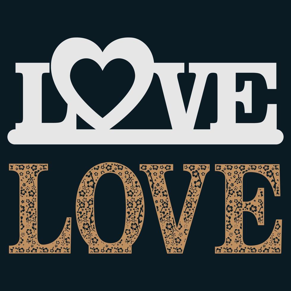 Hand lettering Love. Love, heart, relationship. Topper Phrase for Valentine's Day. vector