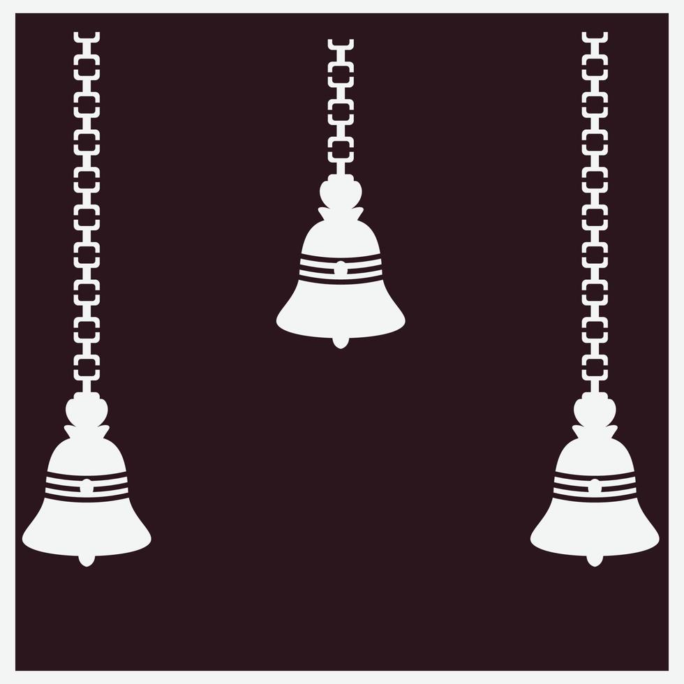 Bells hanging hindu decoration vector