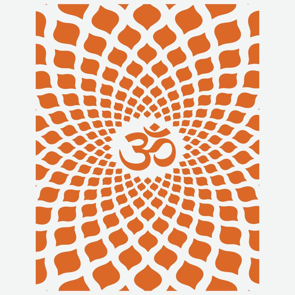 Om mandala design. Geometric circle design White background. om vector design in between circle leaf design.