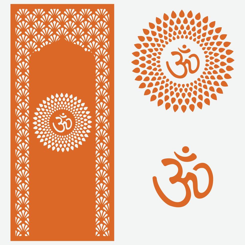 OM design concept for Temples, Houses and for interior works etc. vector