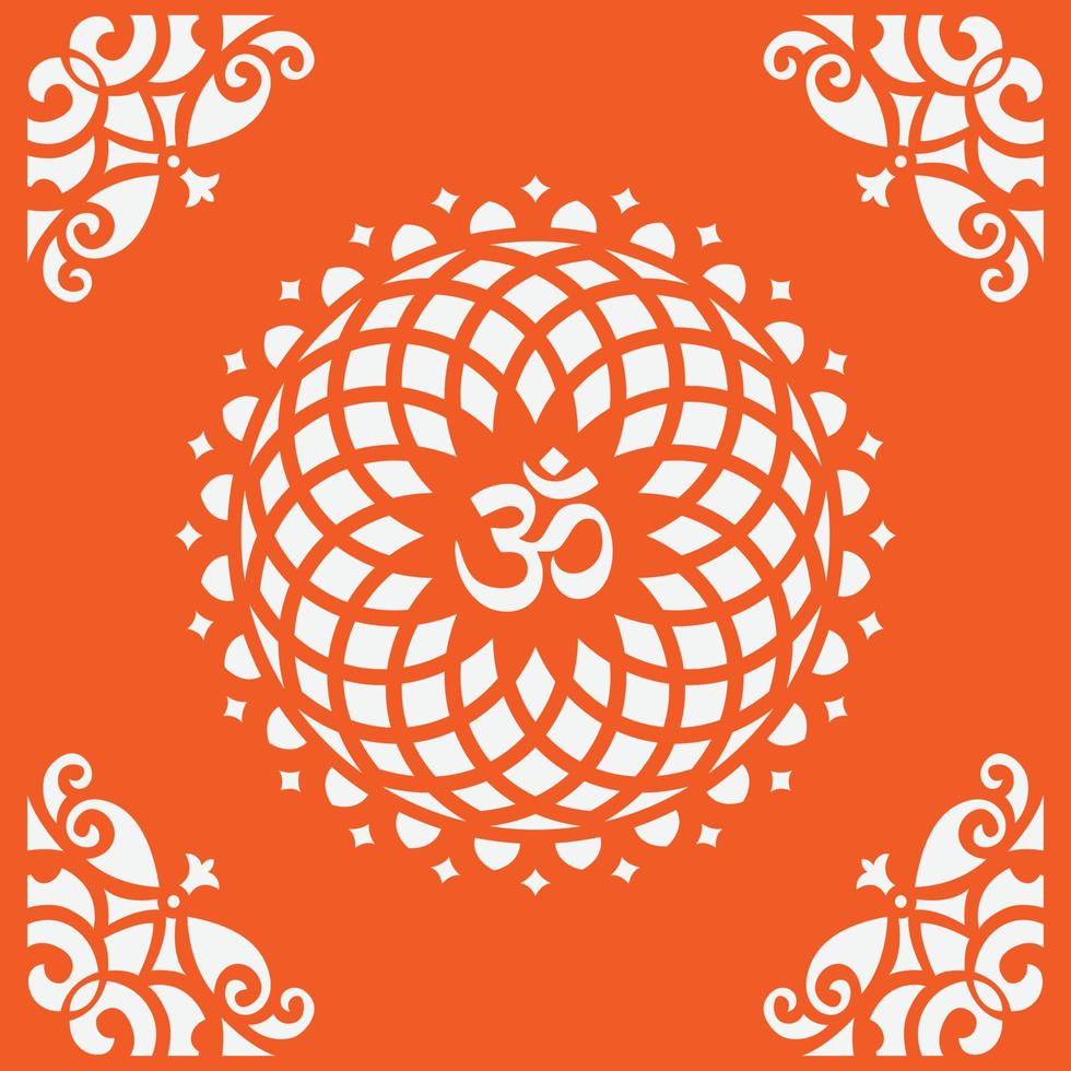 Om mandala circle design. Om vector. vector