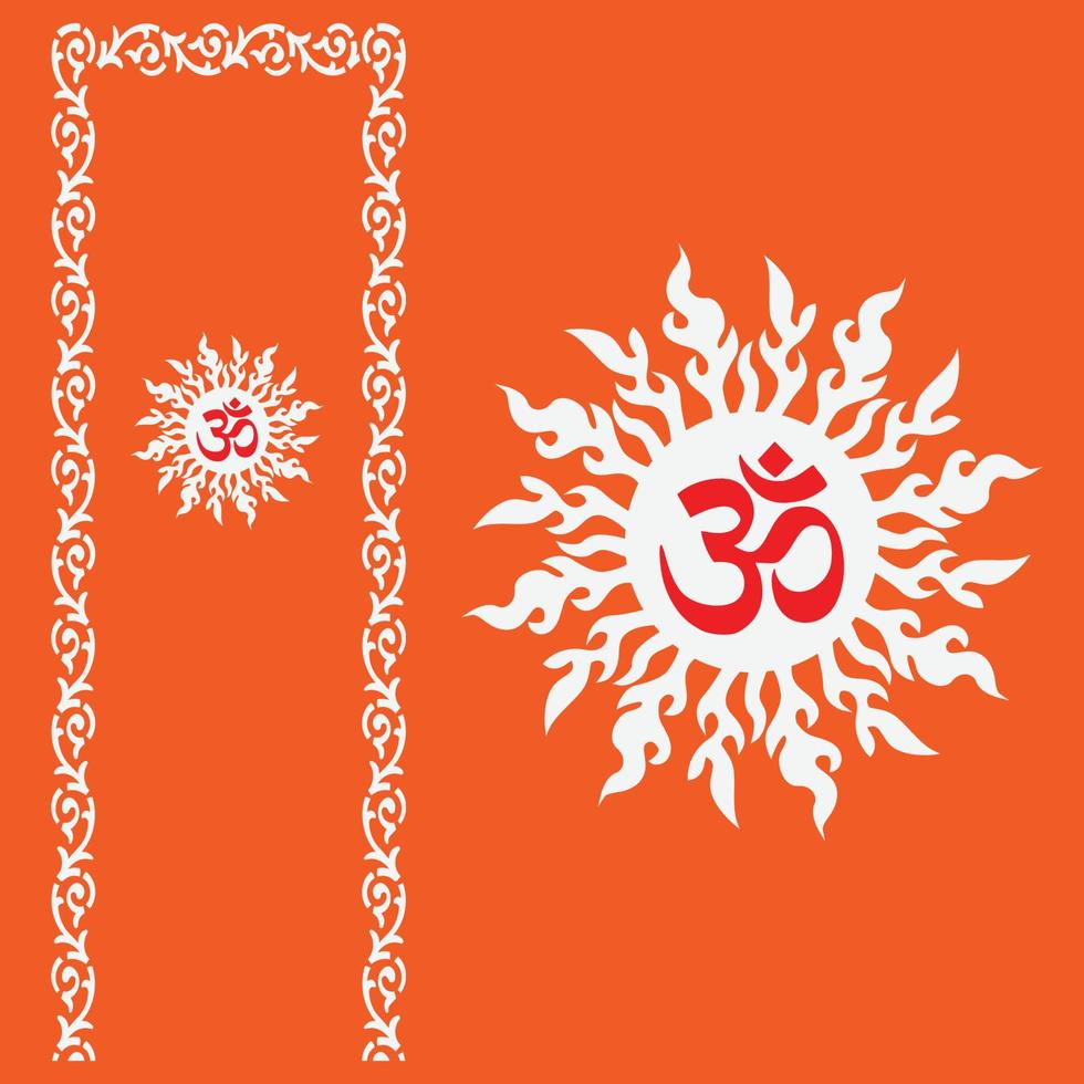 OM design concept for Temples, Houses and for interior works etc. vector