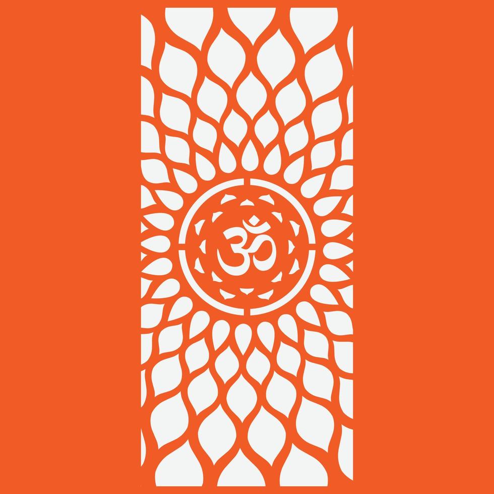 Om mandala design. Geometric circle design White background. om vector design in between circle leaf design.