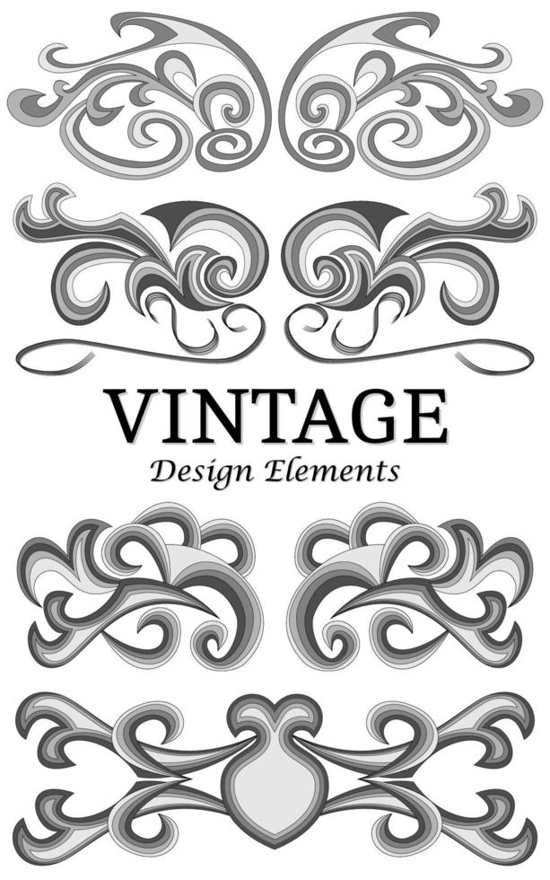 Set of vintage elements for design. vector