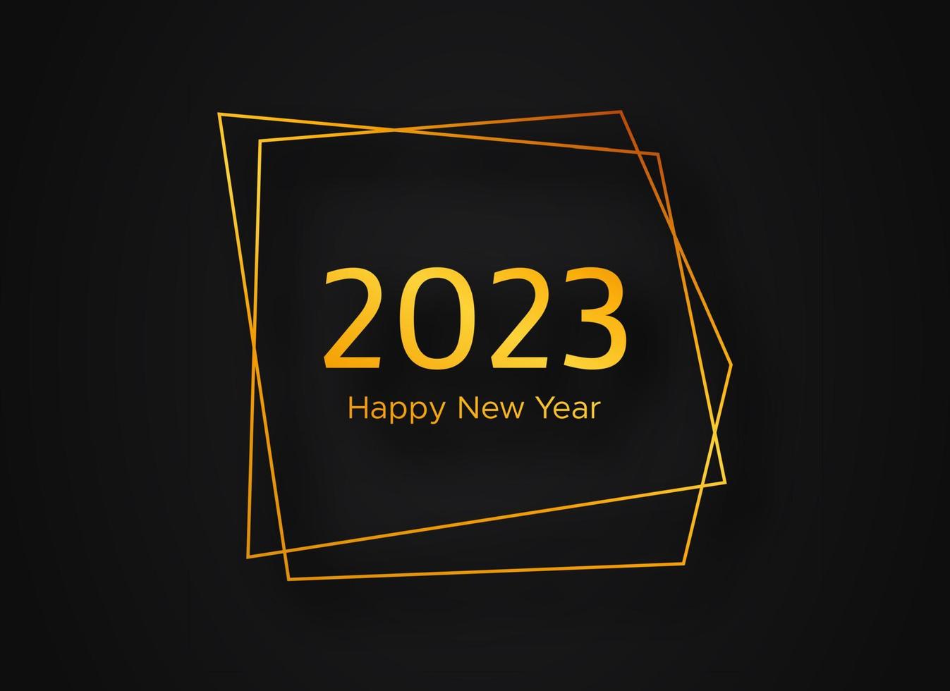 2023 Happy New Year gold geometric polygonal background vector