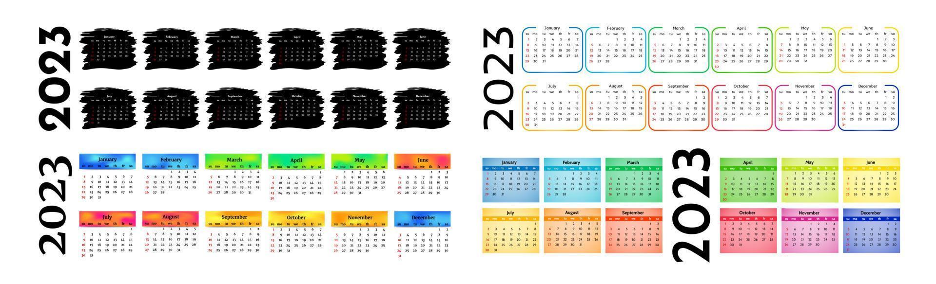 Calendar for 2023 isolated on a white background vector