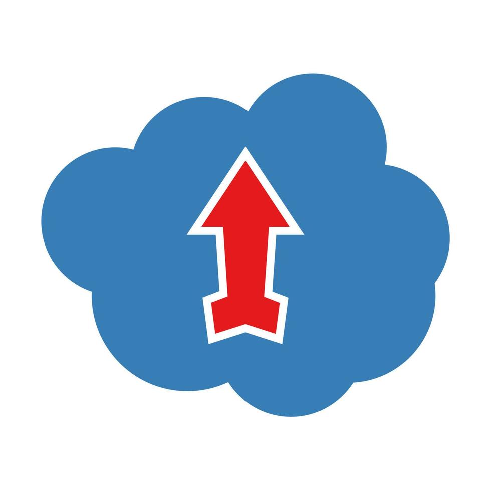 Upload cloud icon. Vector illustration.