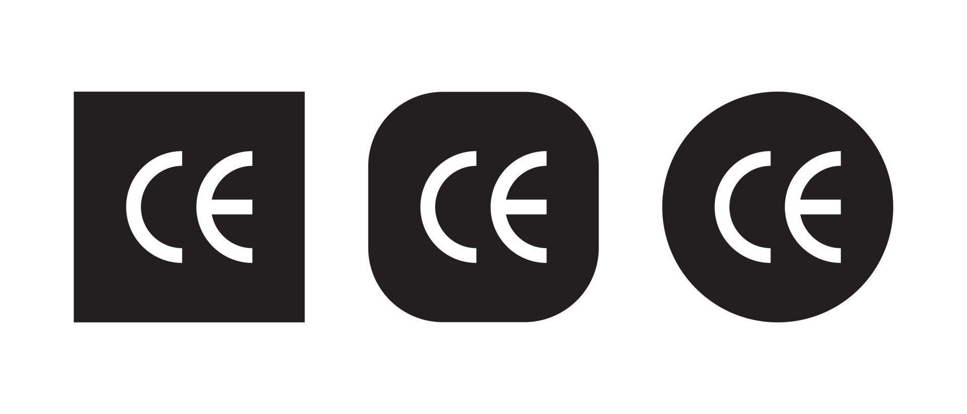 CE marking icon vector in clipart style