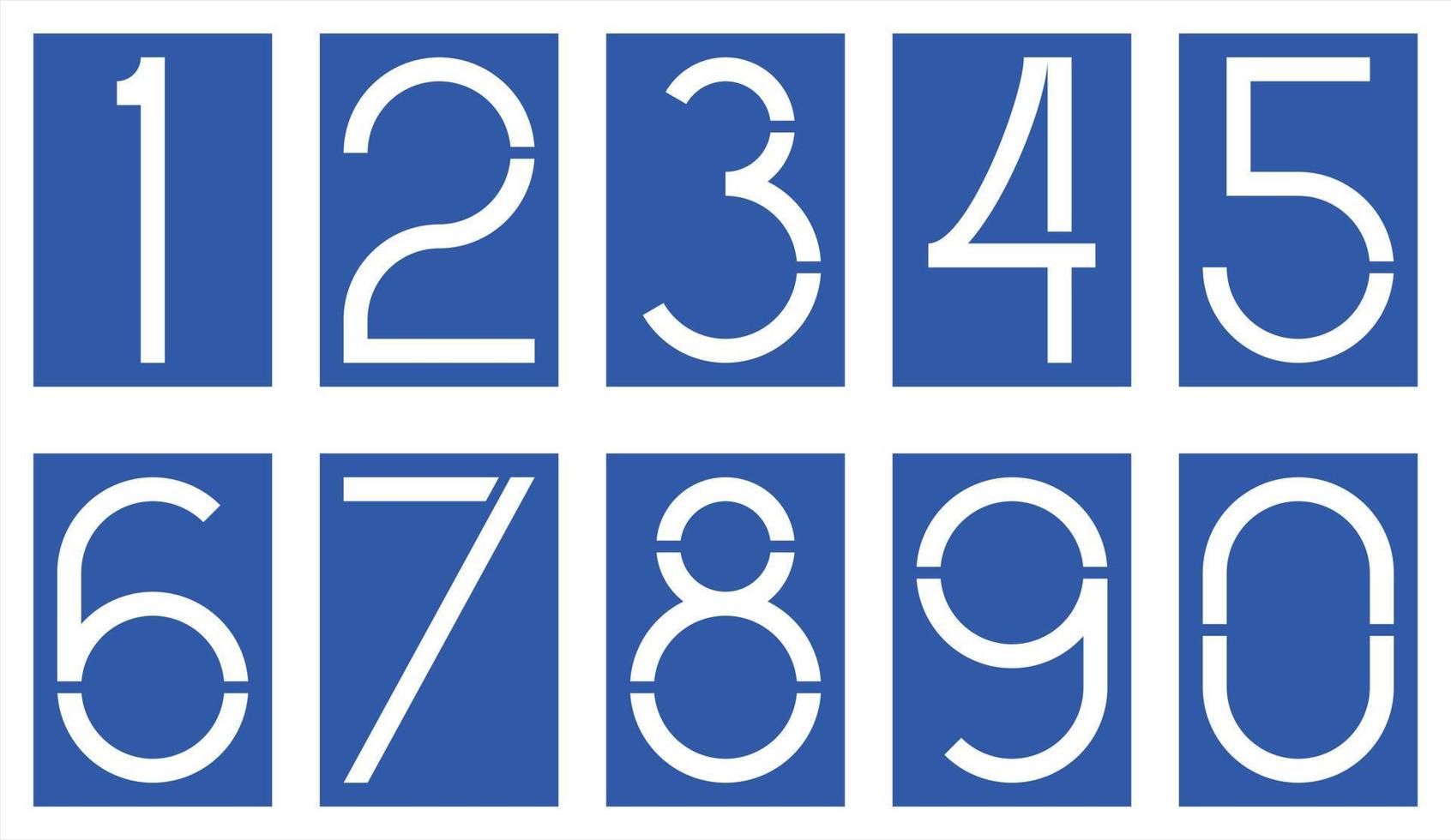 White numbers over blue background vector