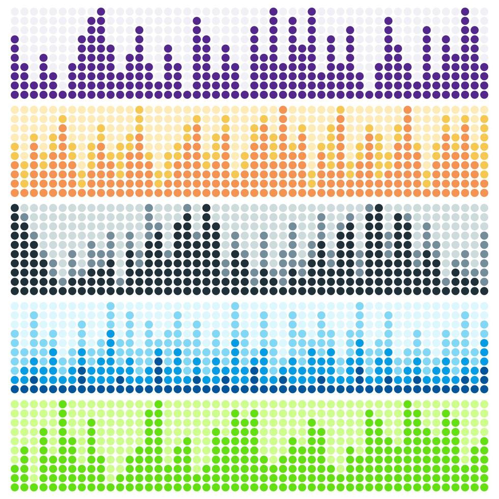 Sound waves vector set. Audio equalizer. Sound audio waves isolated on white background