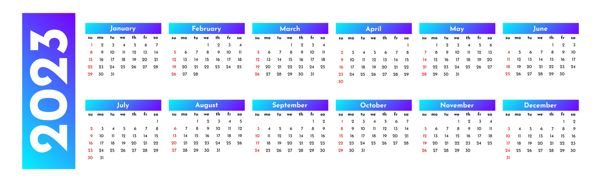 Calendar for 2023 isolated on a white background 15804724 Vector Art at