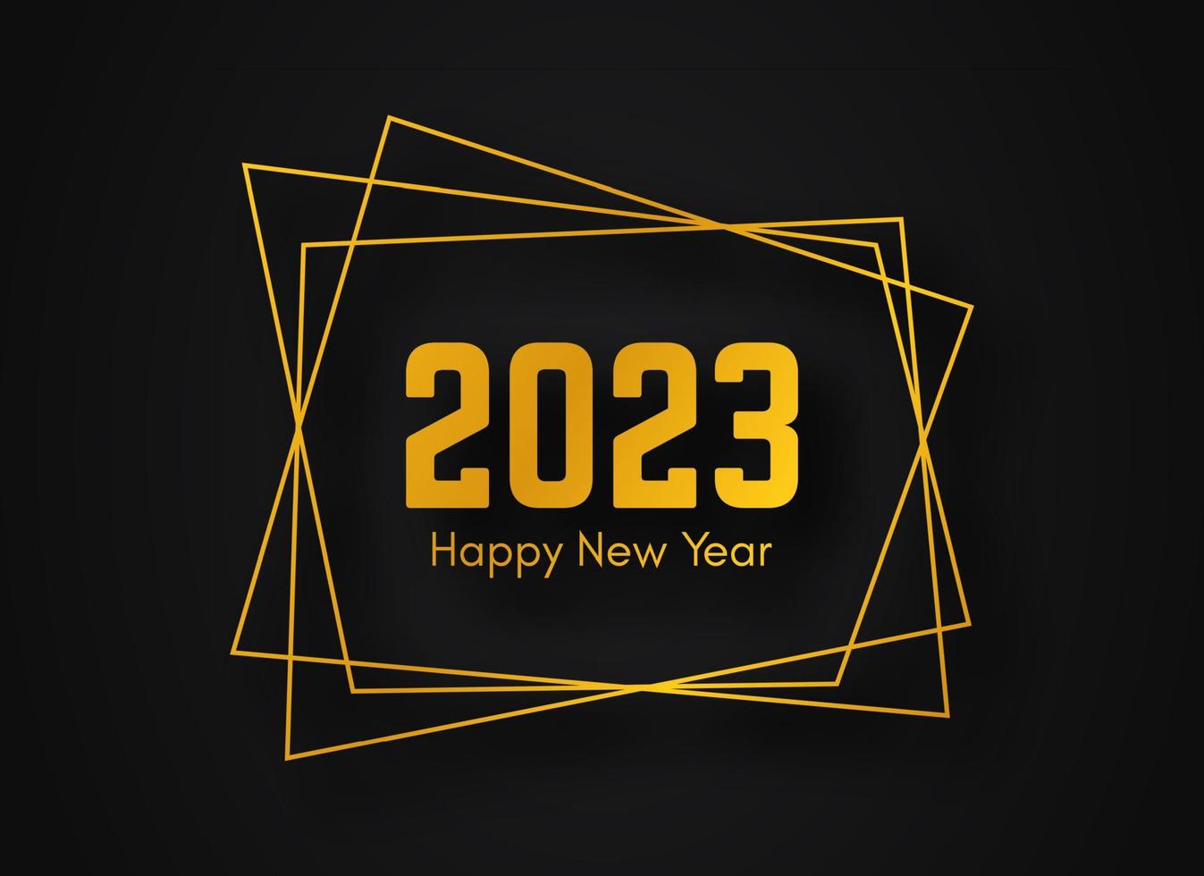 2023 Happy New Year gold geometric polygonal background vector