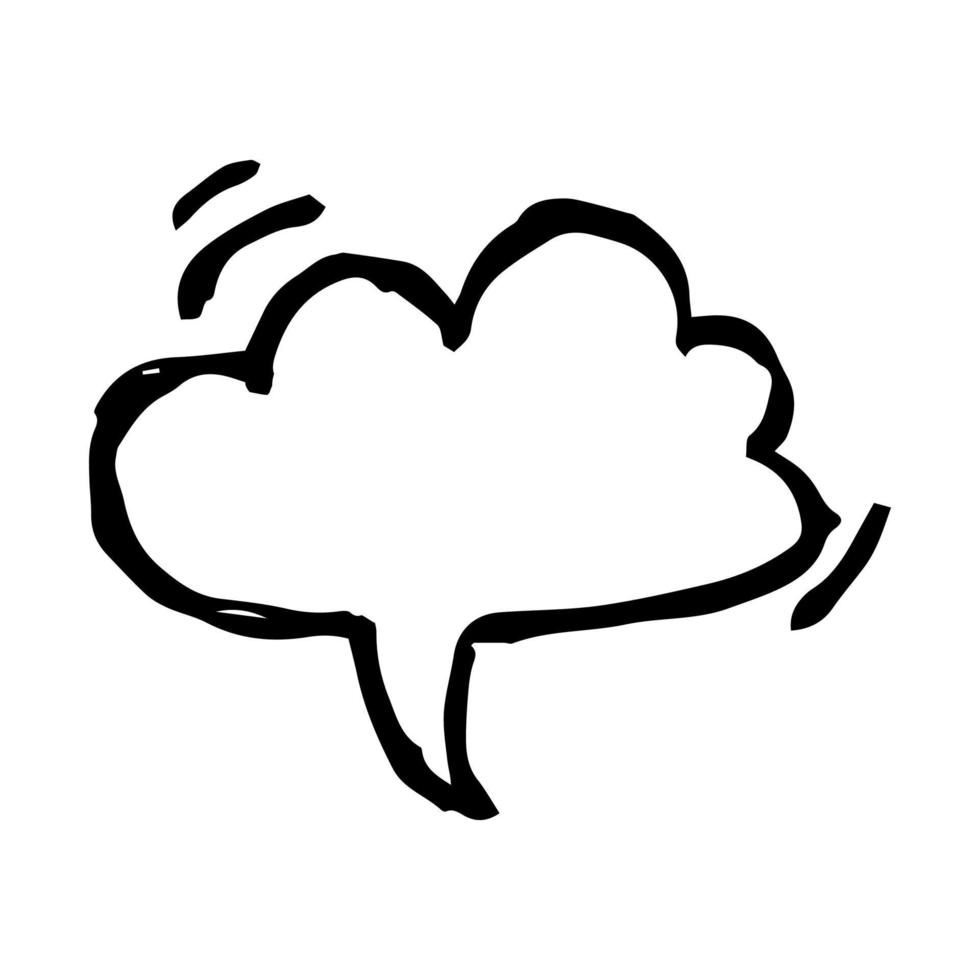 Sketch Speech Bubble. Hand drawn blank Speech Bubble. Dialog empty cloud on white background. Vector illustration.