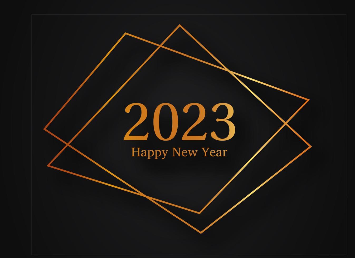 2023 Happy New Year gold geometric polygonal background vector