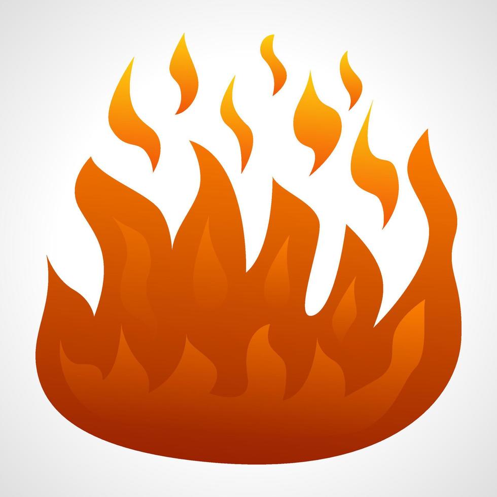 Fire Flame isolated on white background. Vector illustration