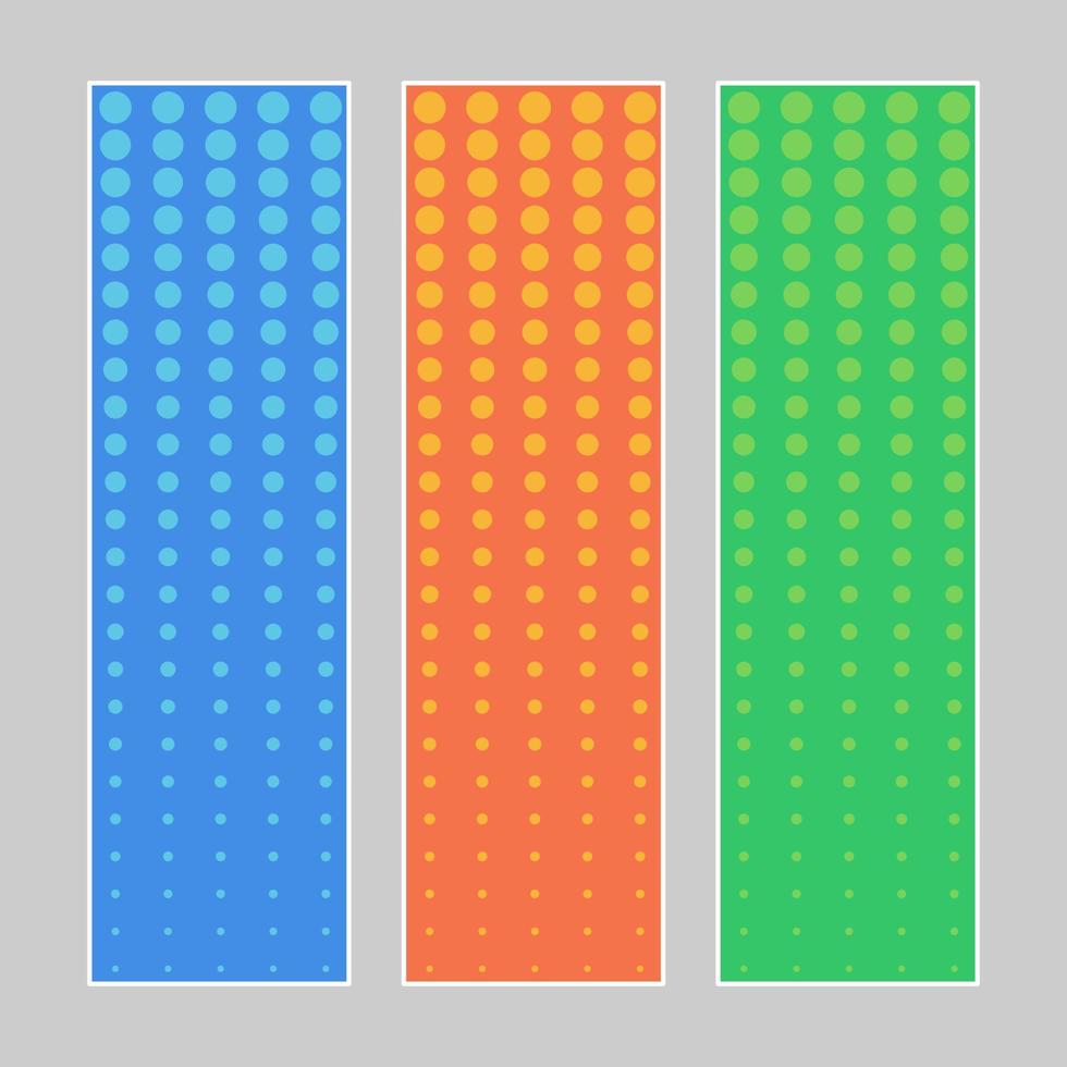 Set of multi colored pop art banners. Halftone comic template with place for your text for design. Vector illustration