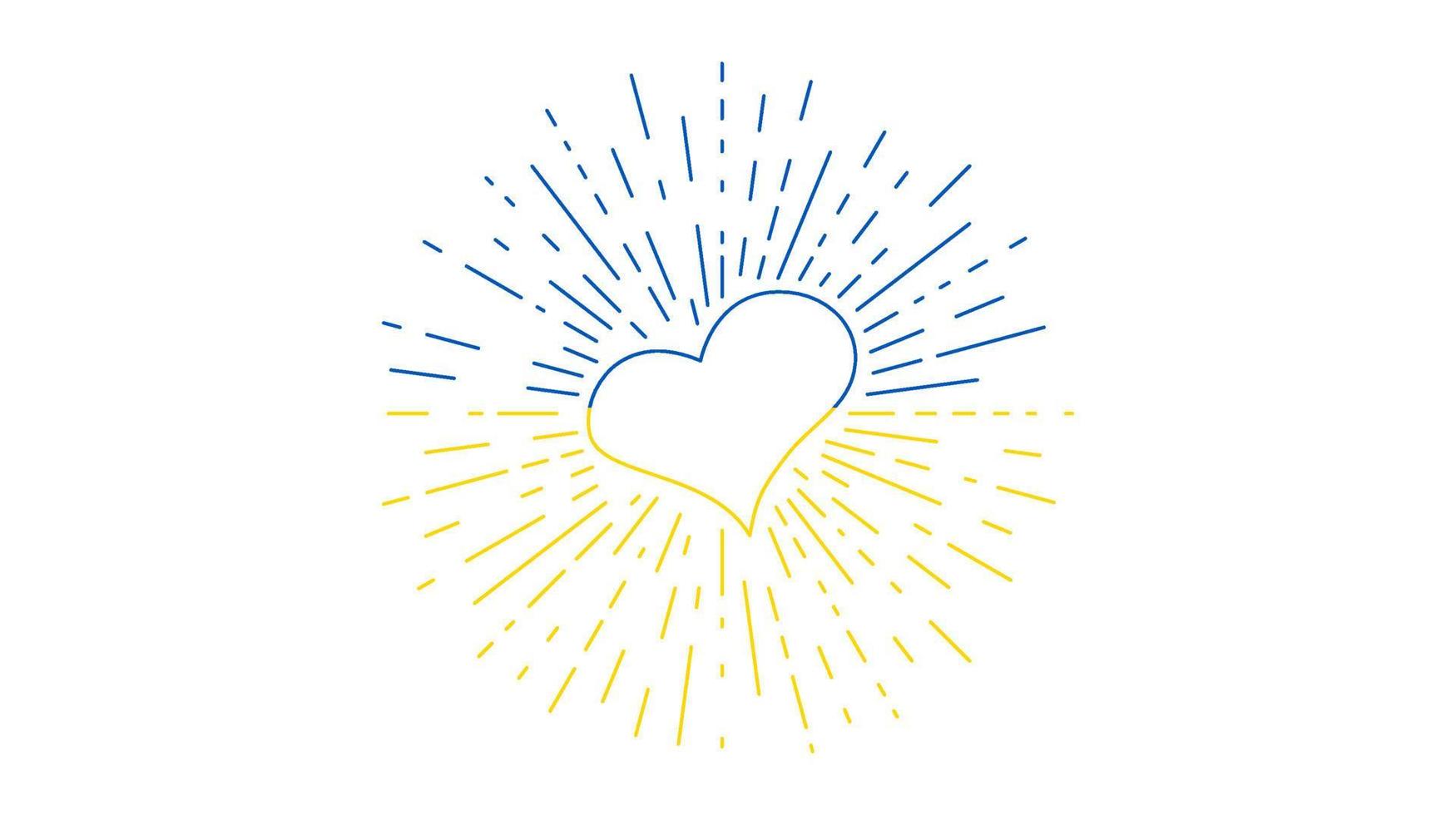 Heart in Ukrainian colors vector