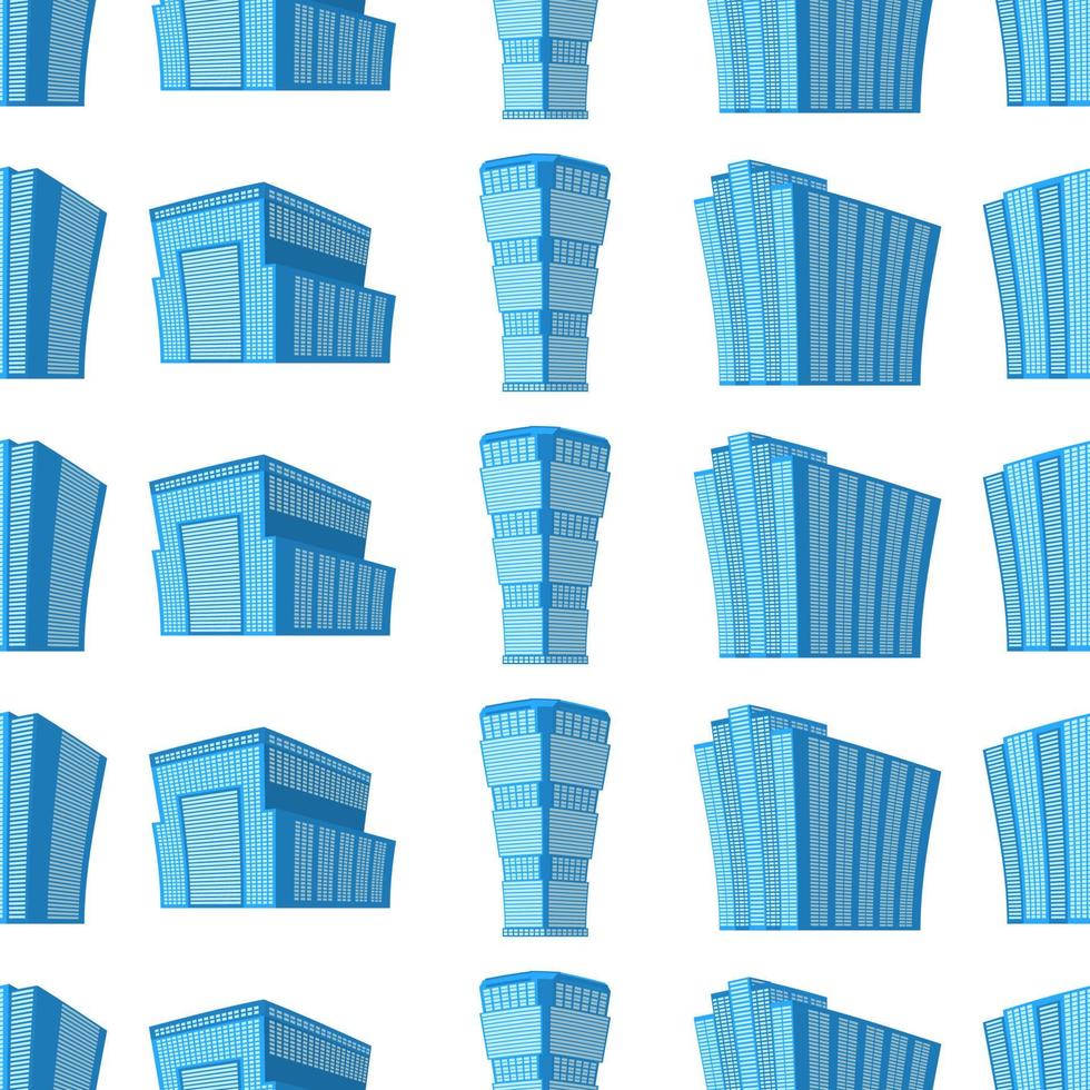 patrón impecable con un moderno edificio isométrico sobre un fondo blanco. vista del edificio desde abajo. ilustración vectorial vector
