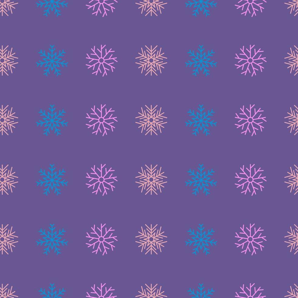 Snowflakes seamless background. Christmas and New Year decoration elements. Vector illustration.