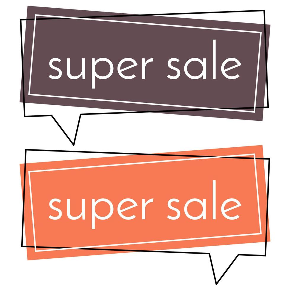 Super sale brown and red banner on white background. Vector background with colorful design elements. Vector illustration.