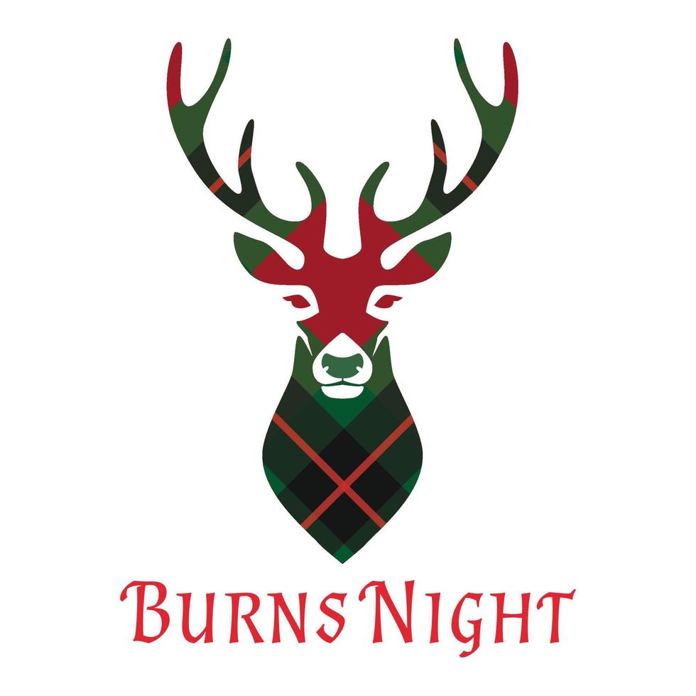 Burns Night card Scottish holiday vector