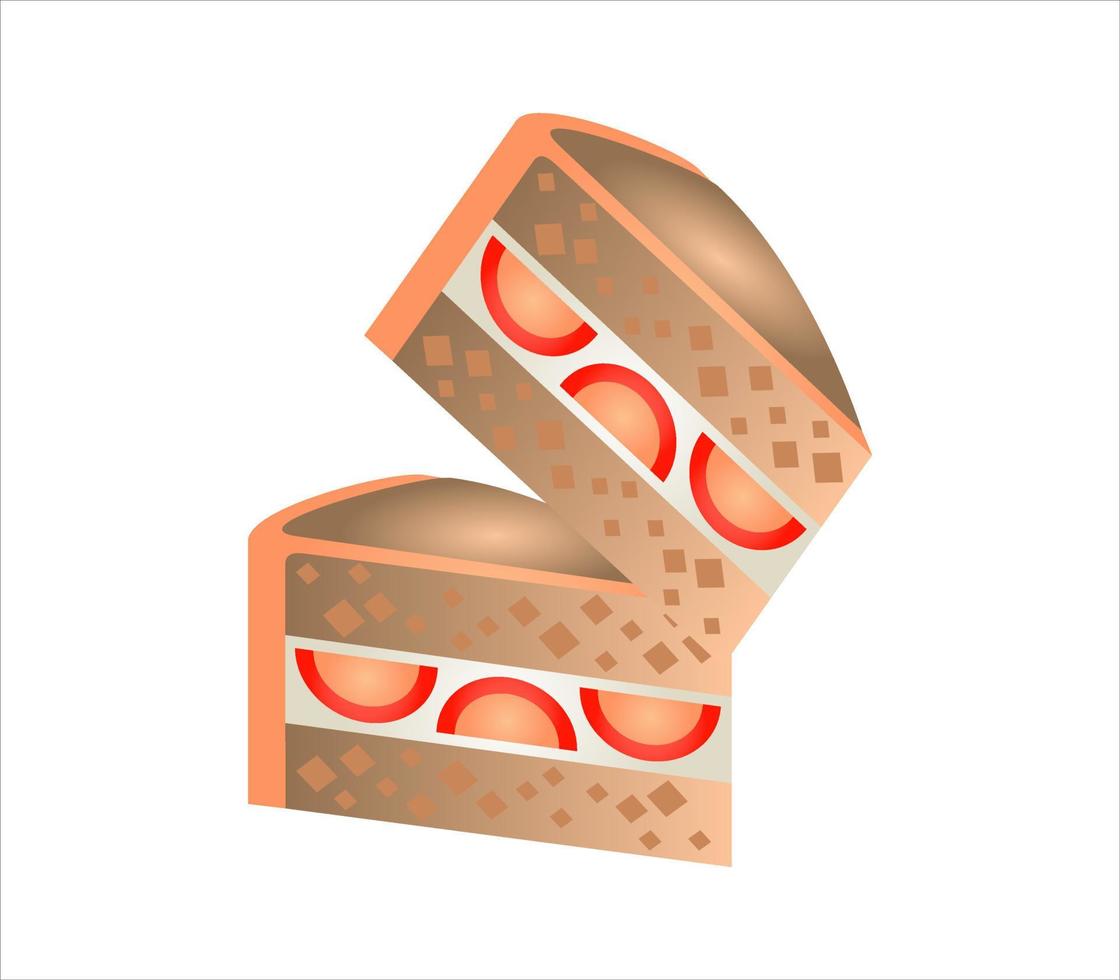 sandwich with cheese and tomato vector