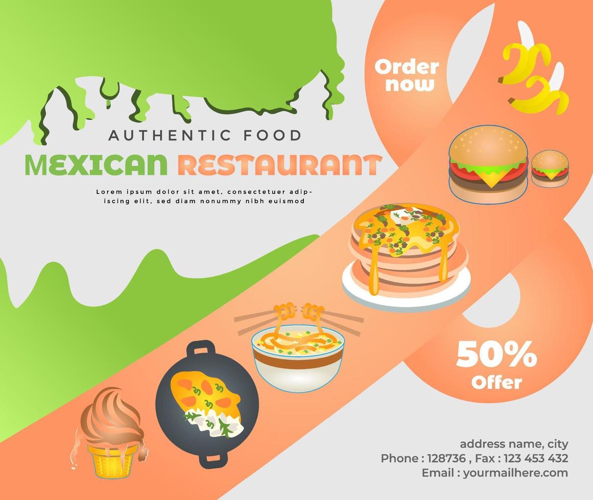 Food banner Pro vector