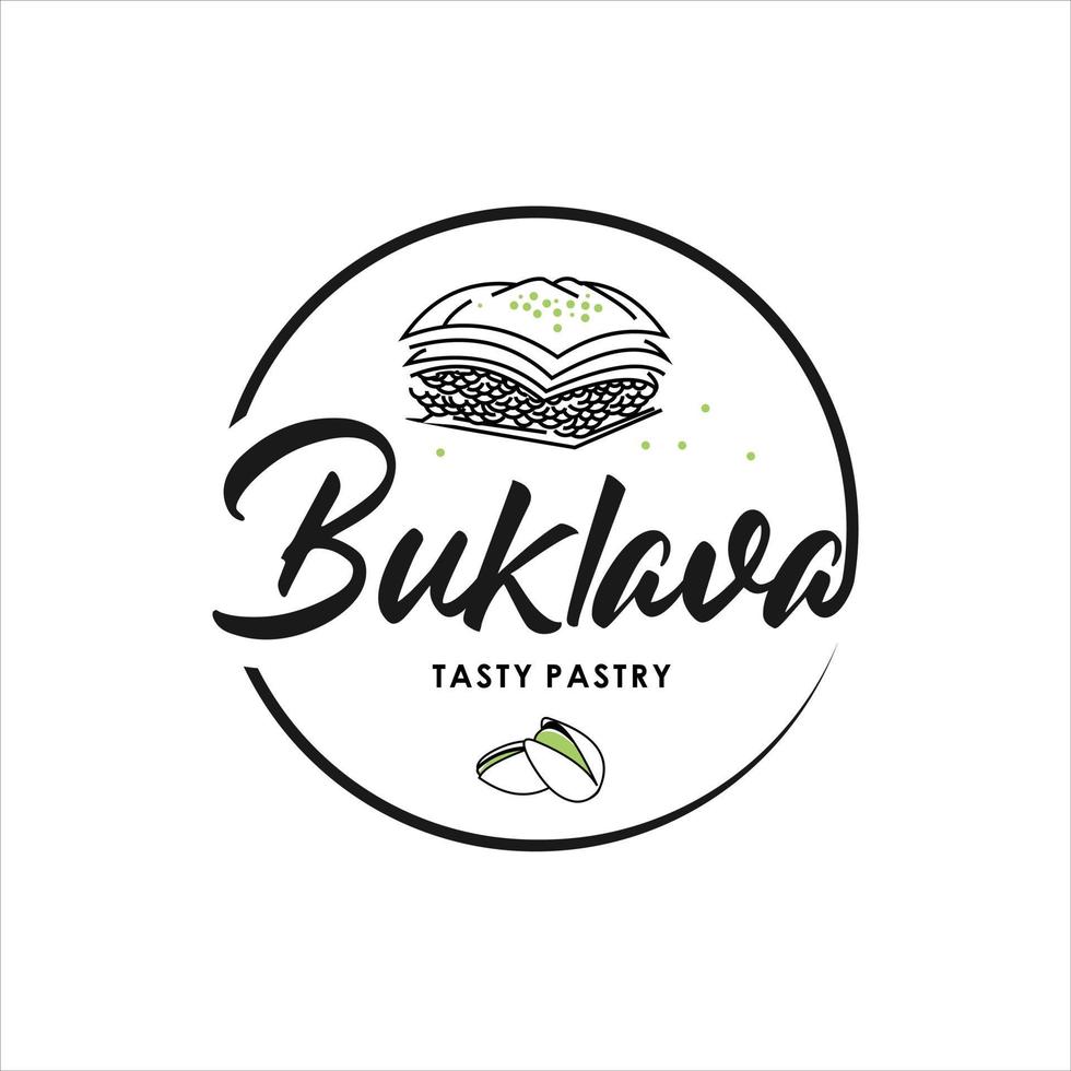 baklava logo pastelería y panadería vector