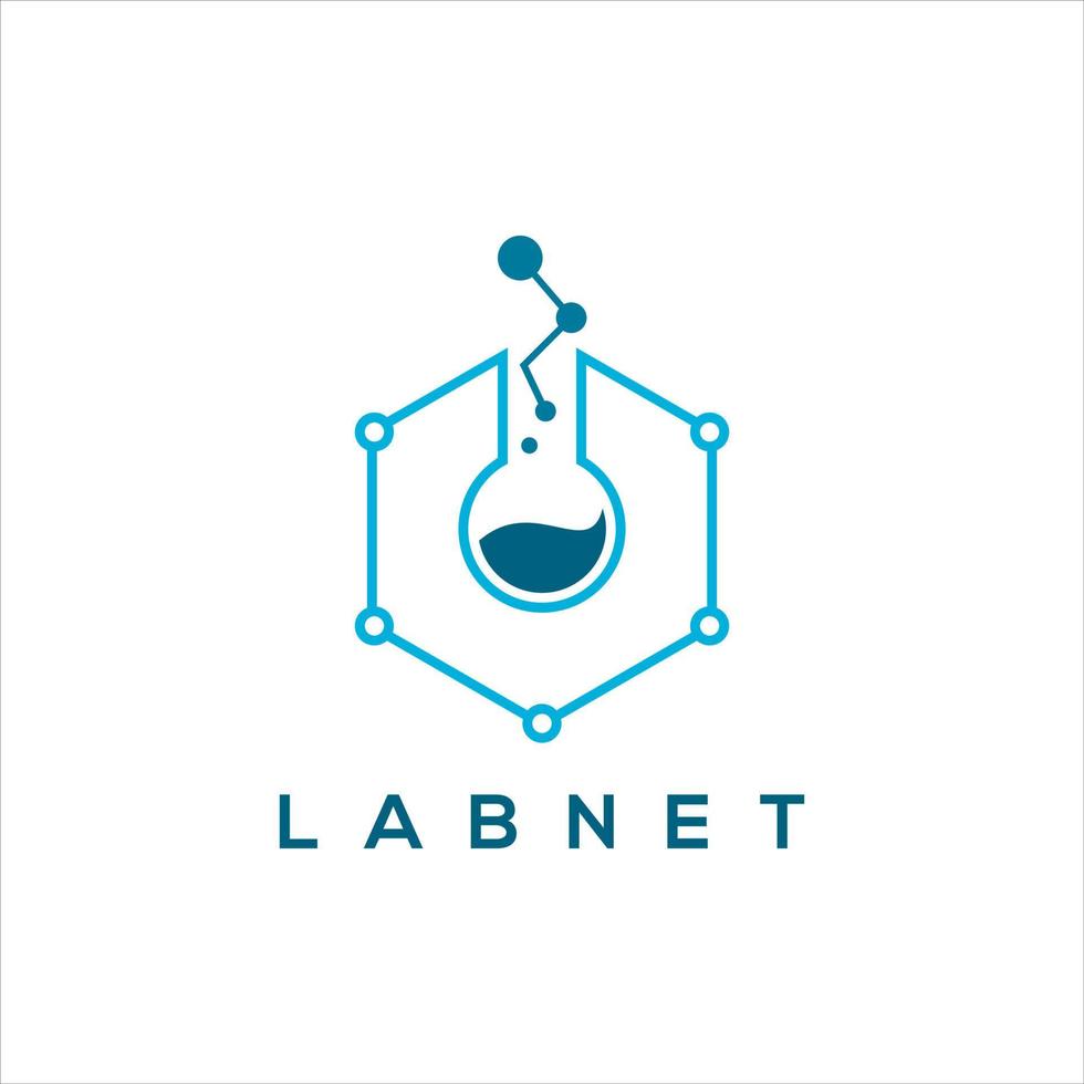 logotipo de laboratorio tecnología de arte de línea moderna vector