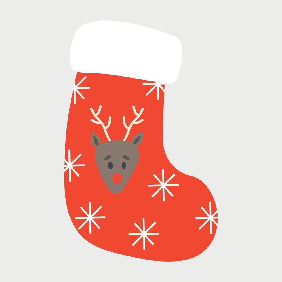 Christmas sock vector background. Vector illustration for greeting