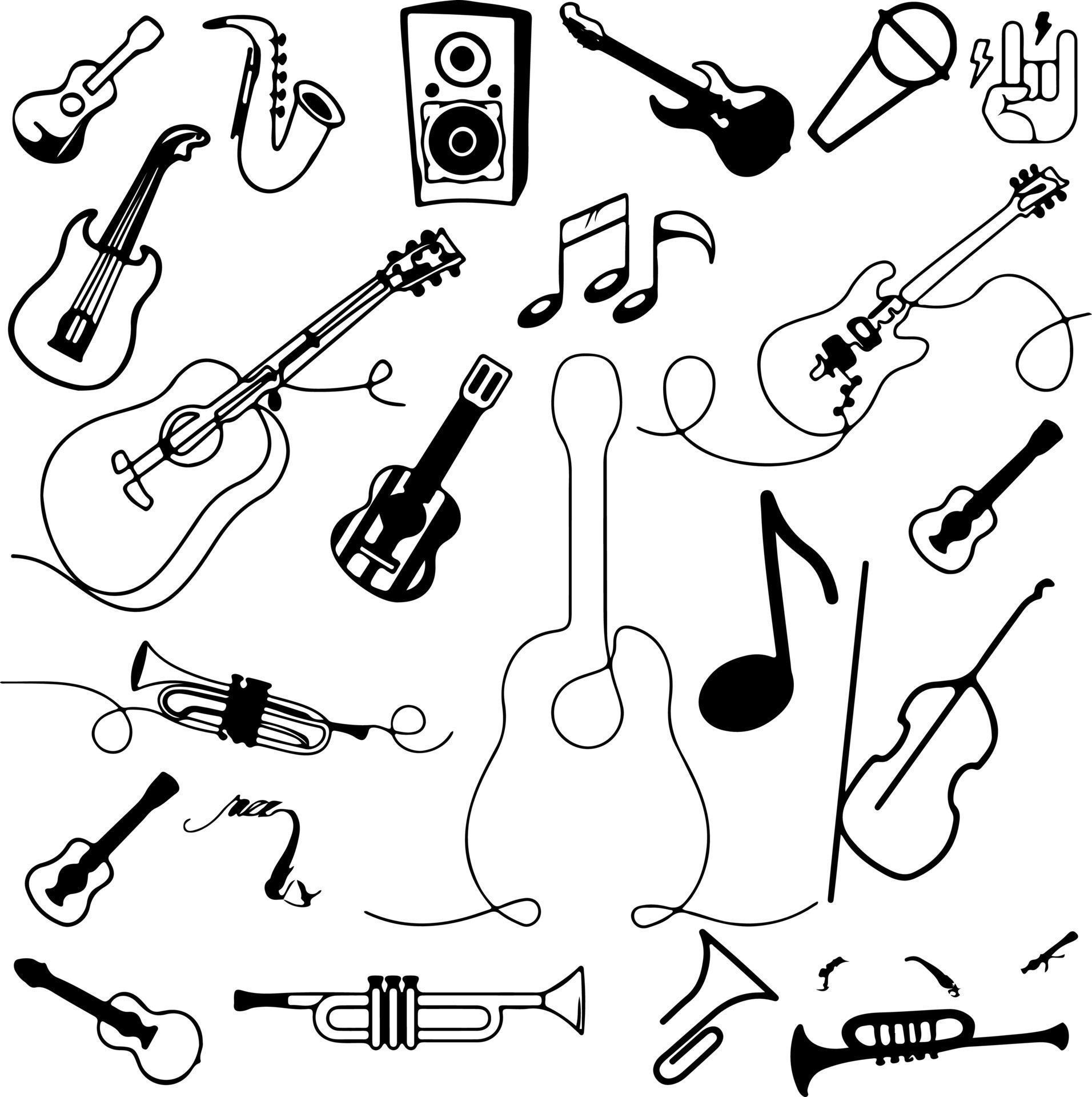 Musical doodle seamless graphics vector design 15805431 Vector Art at