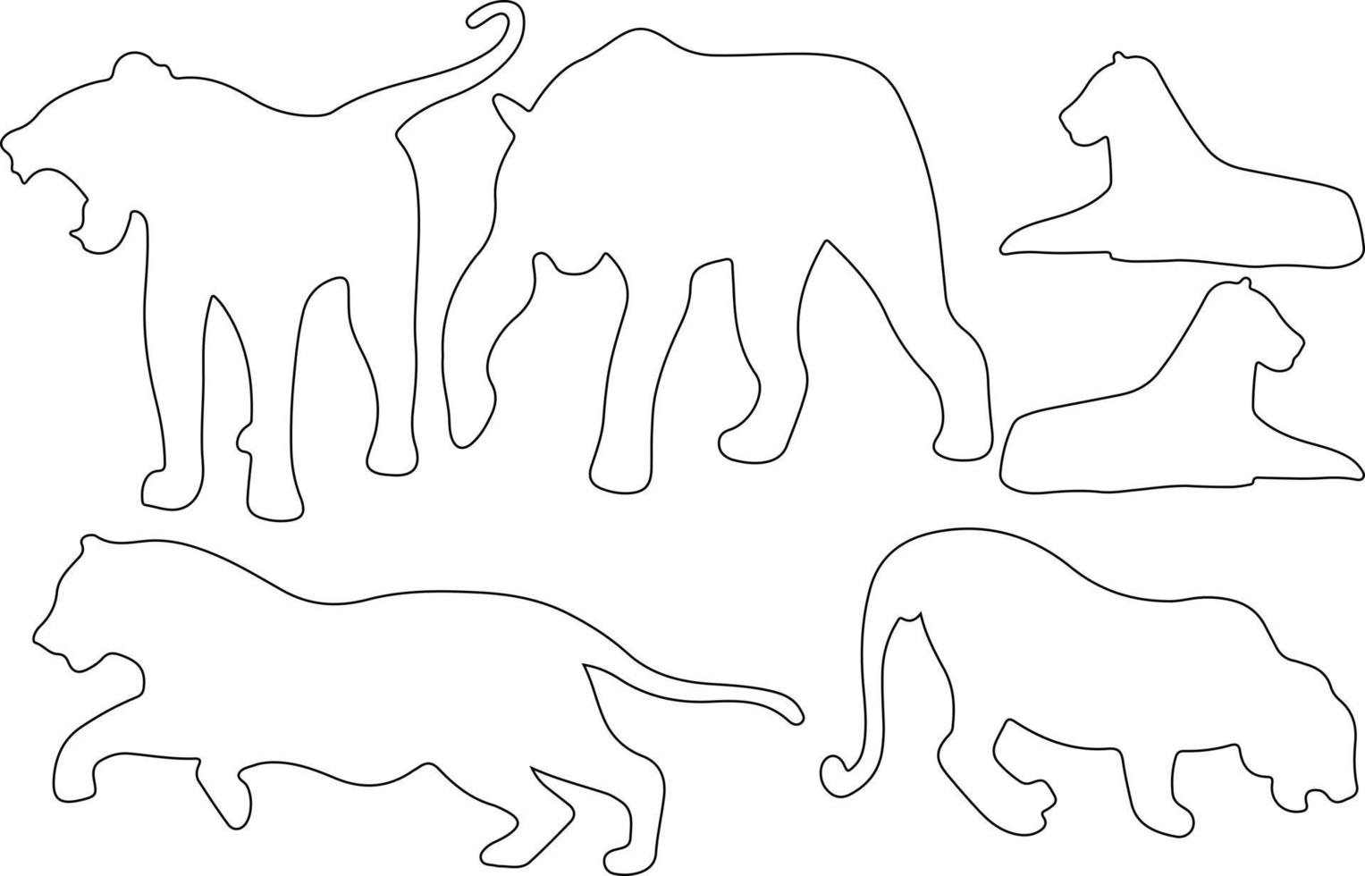 Tiger line art vector for websites, graphics related artwork