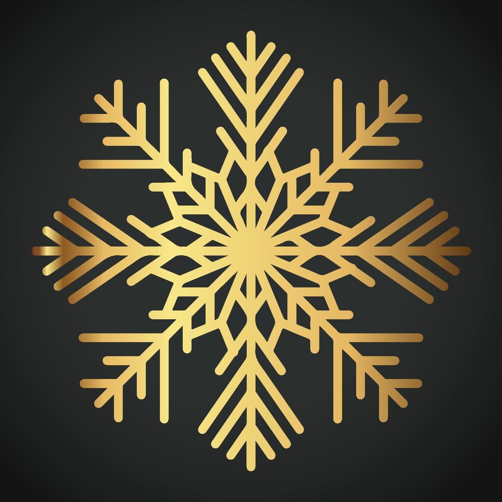 Snowflake Ornament Vector golden color on black background