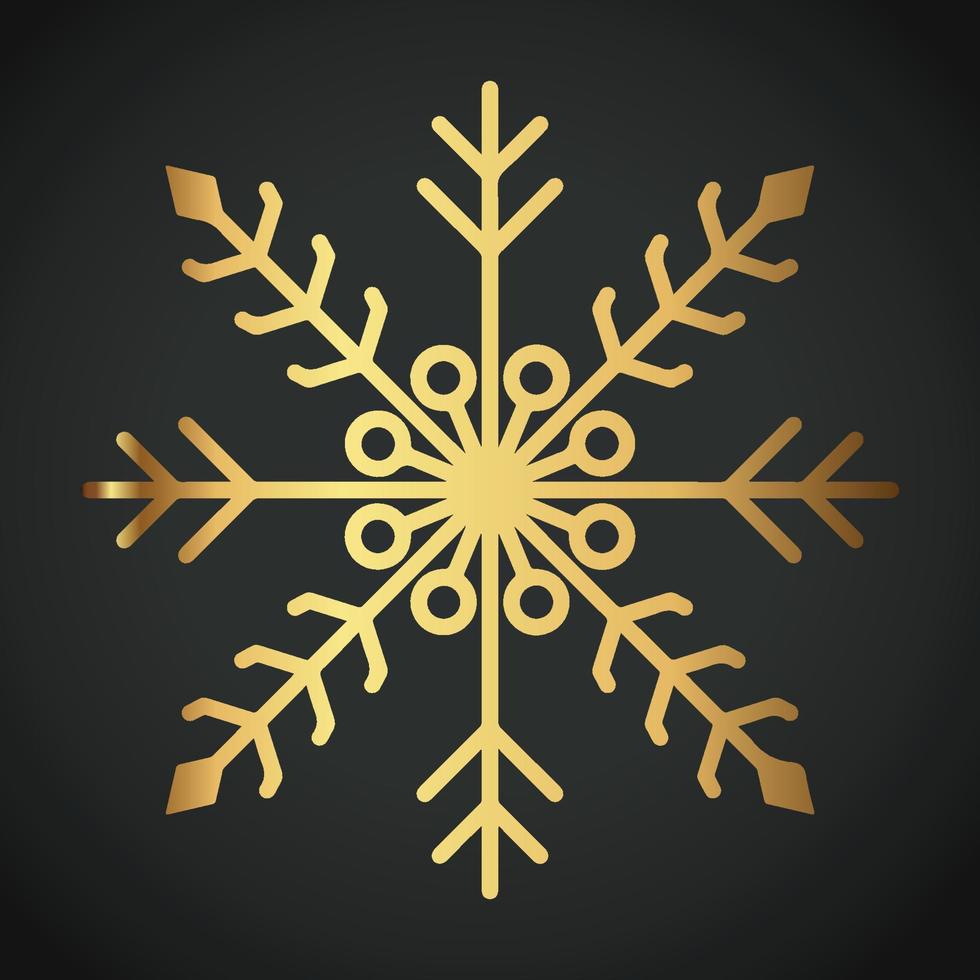 Snowflake Ornament Vector golden color on black background