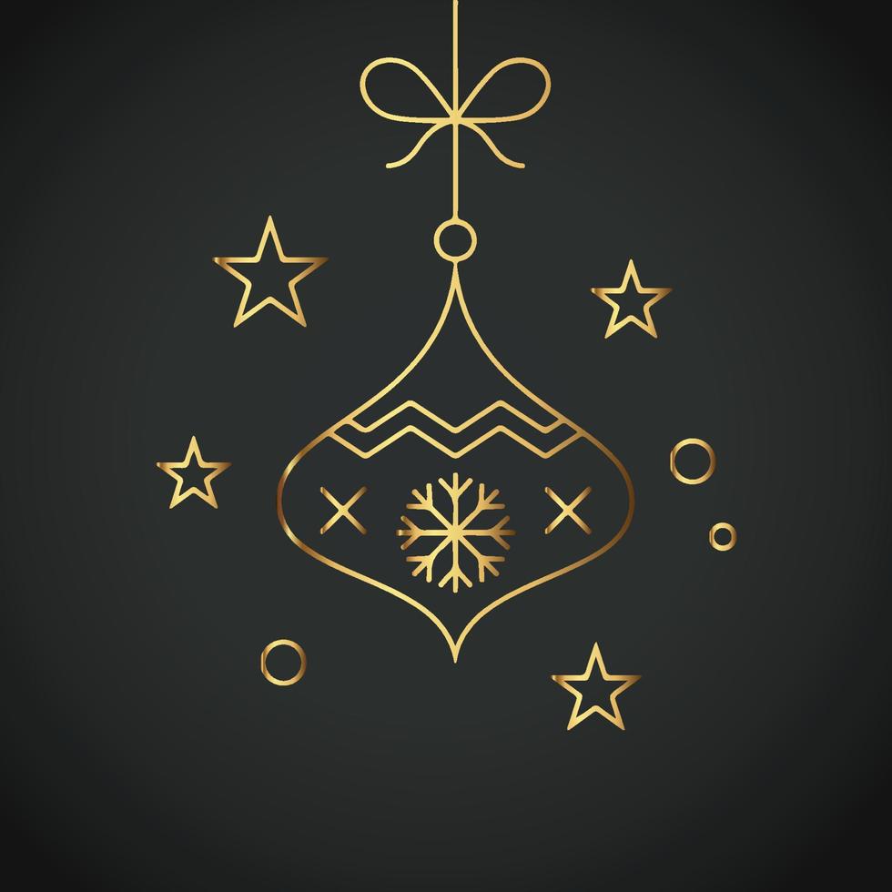 Snowflake Ornament Vector golden color on black background