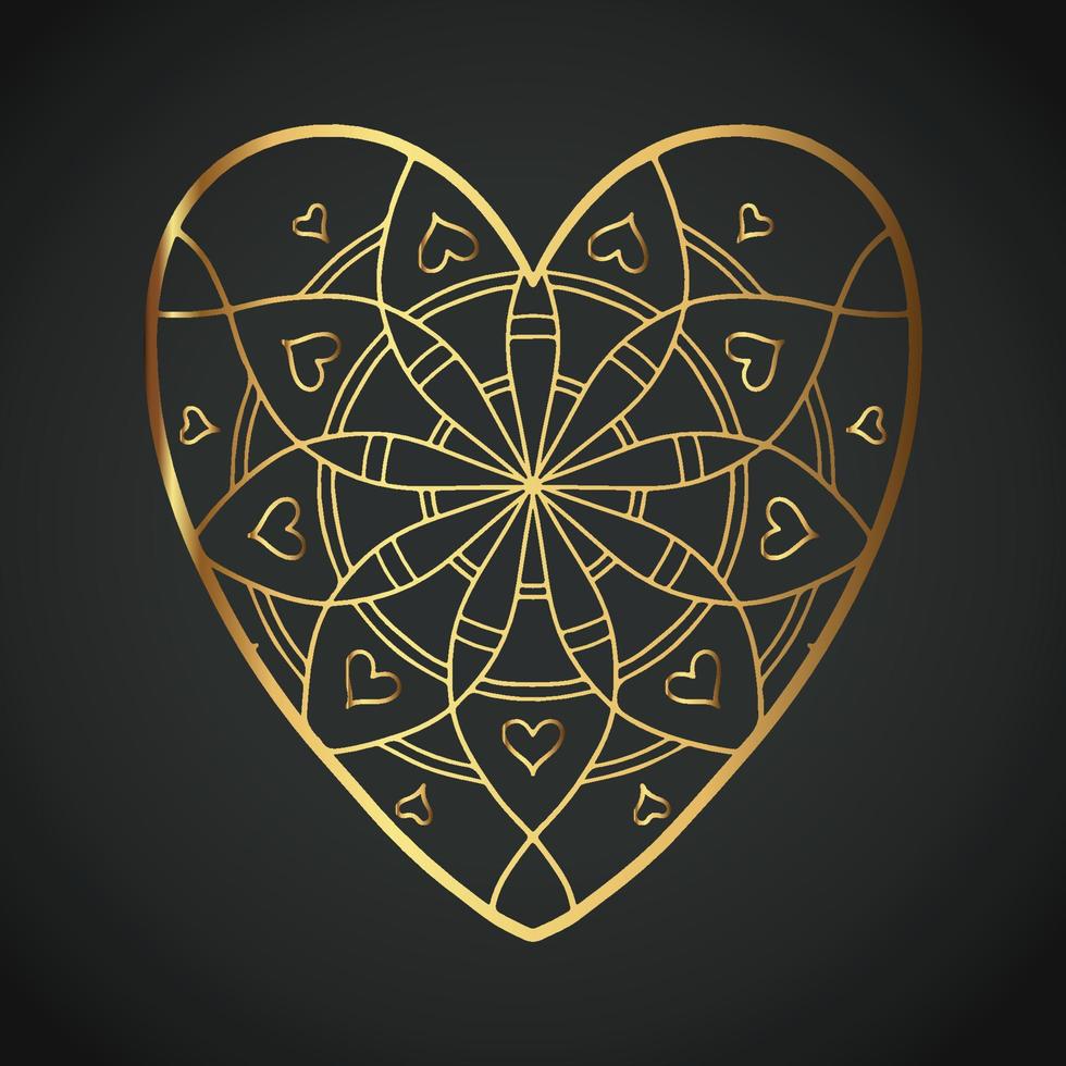 Snowflake Ornament Vector golden color on black background