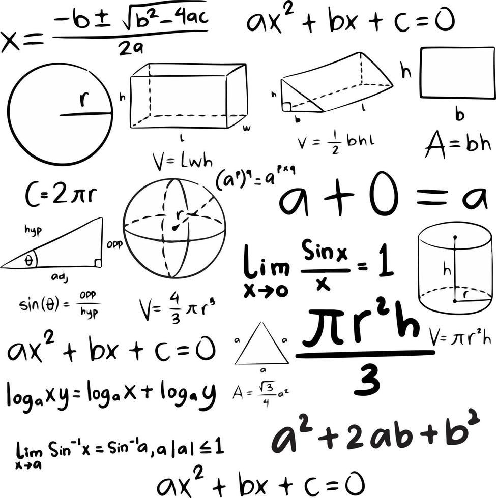 Mathematical doodles drawing symbol vector design