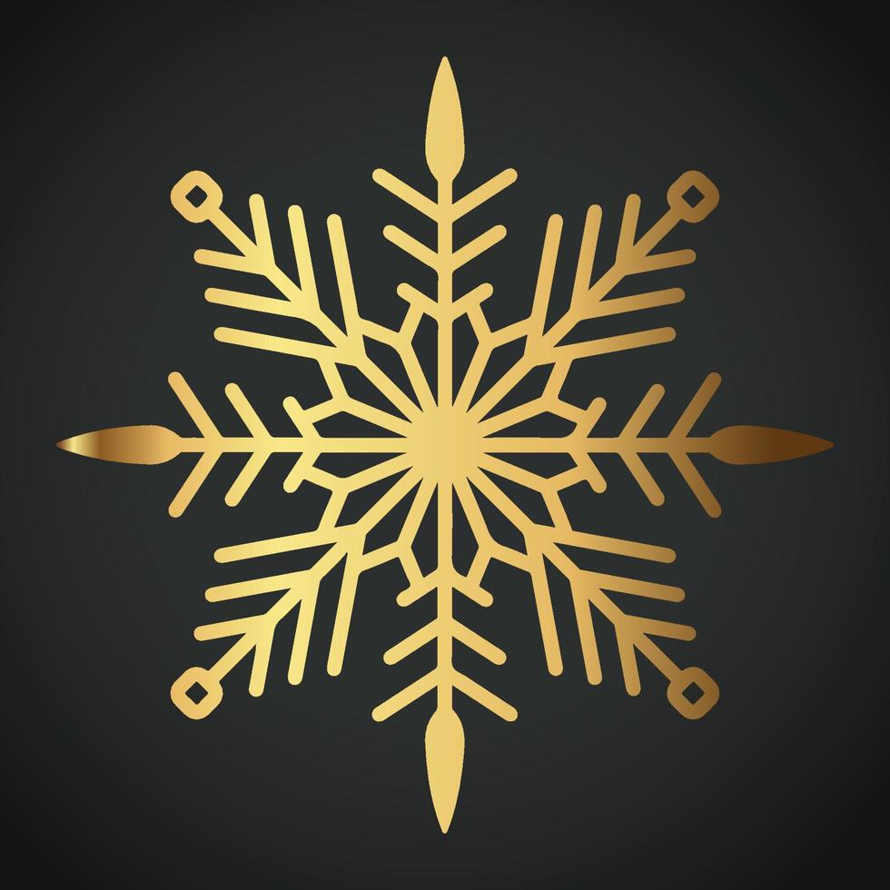 Snowflake Ornament Vector golden color on black background