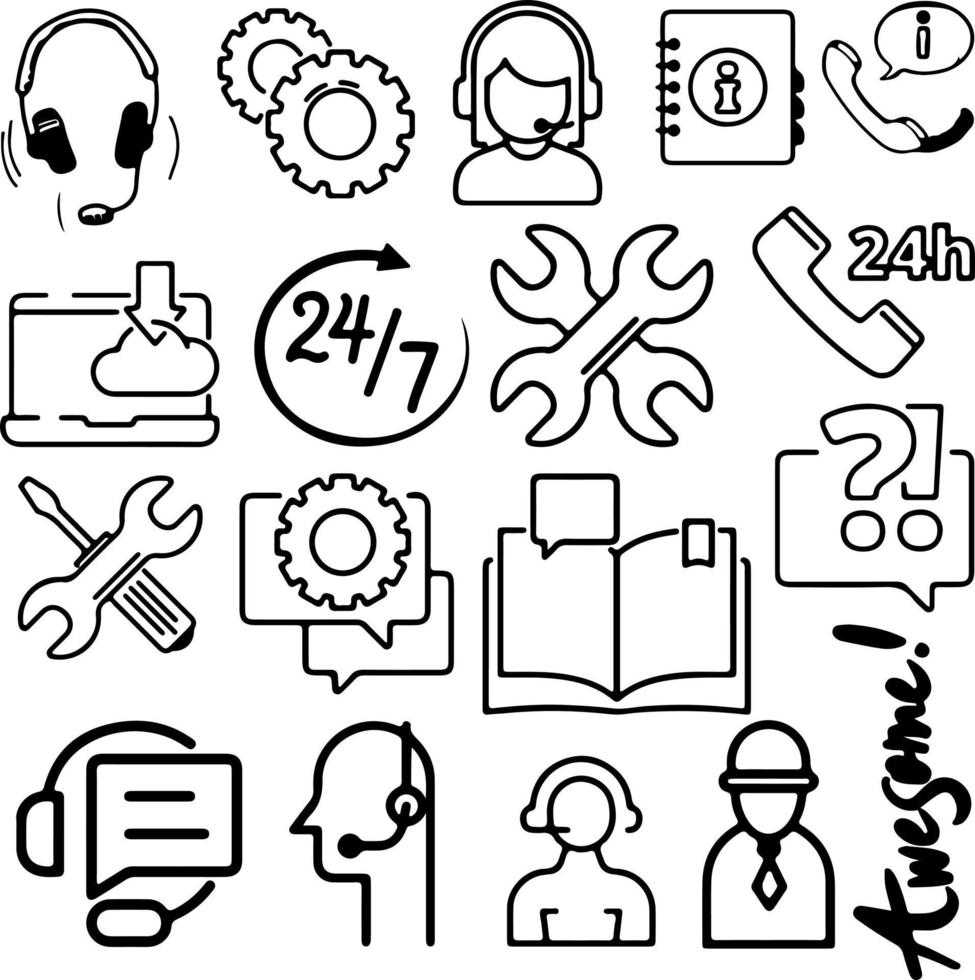 best doodles symbol vector illustration outline artwork