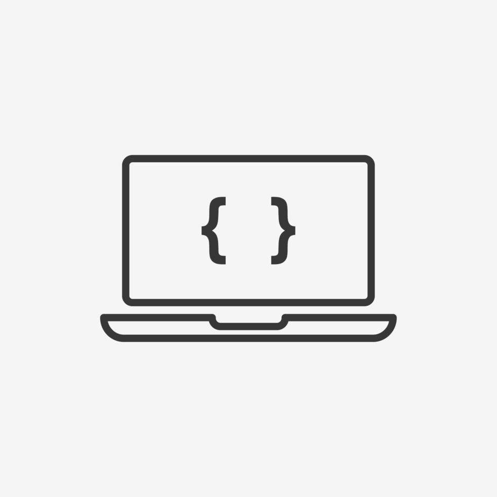 coding, web programming, code icon vector symbol sign