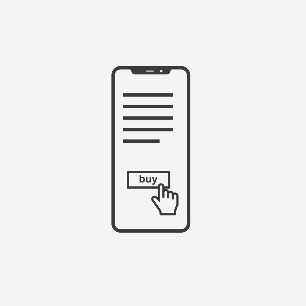 phone online shopping payment, buy icon vector symbol sign