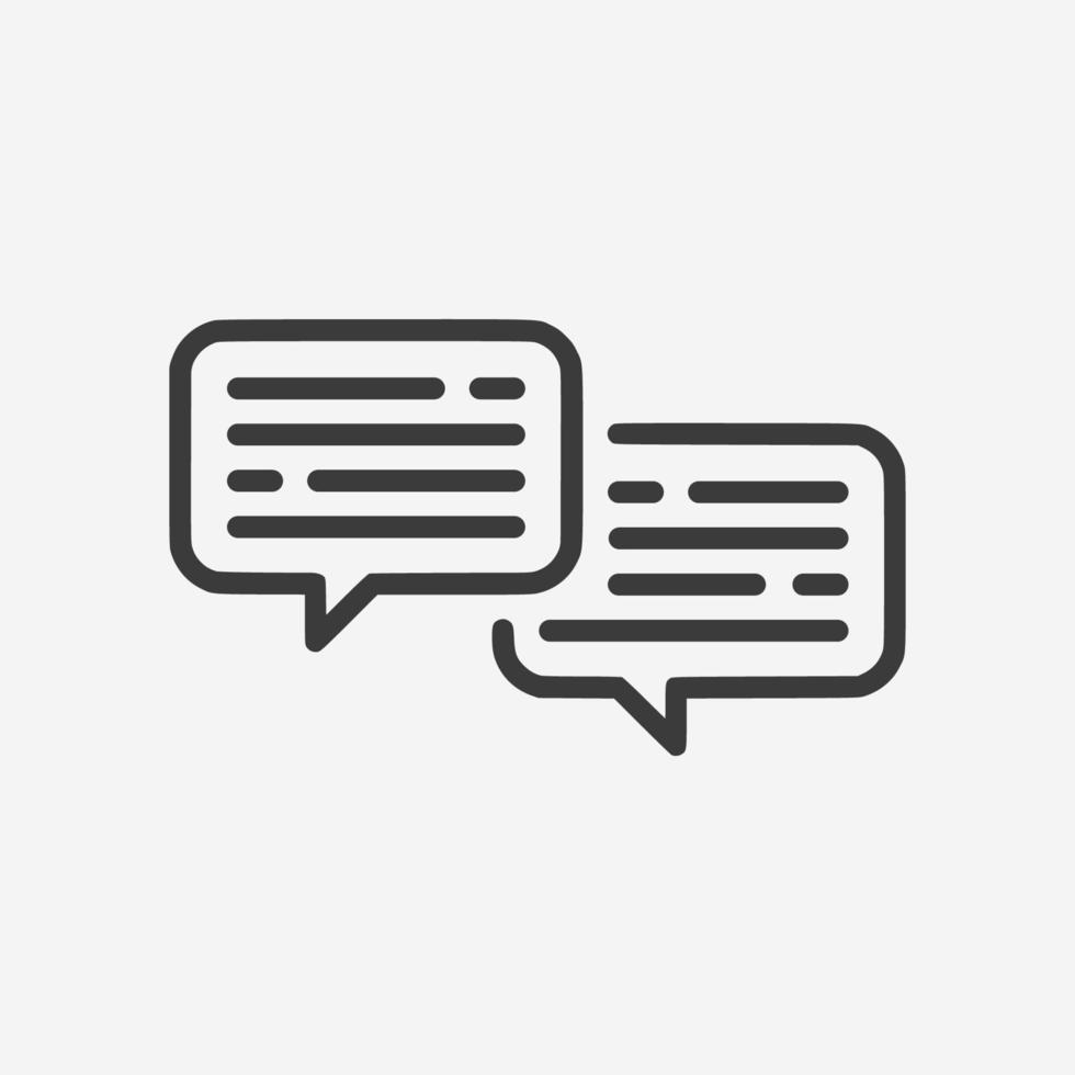 vector de icono de diálogo de chat aislado. habla, comunicación, sms, chat, conversación, signo de símbolo de mensaje