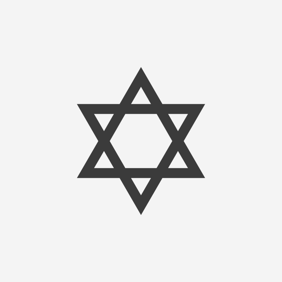 the national symbol of the State of Israel, star of David icon vector symbol sign isolated