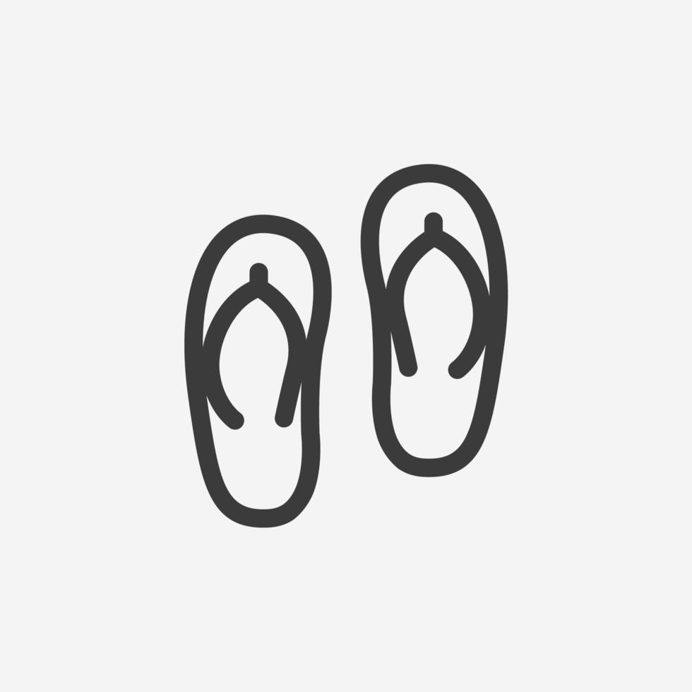 footwear sandal icon vector isolated. beach slippers symbol sign
