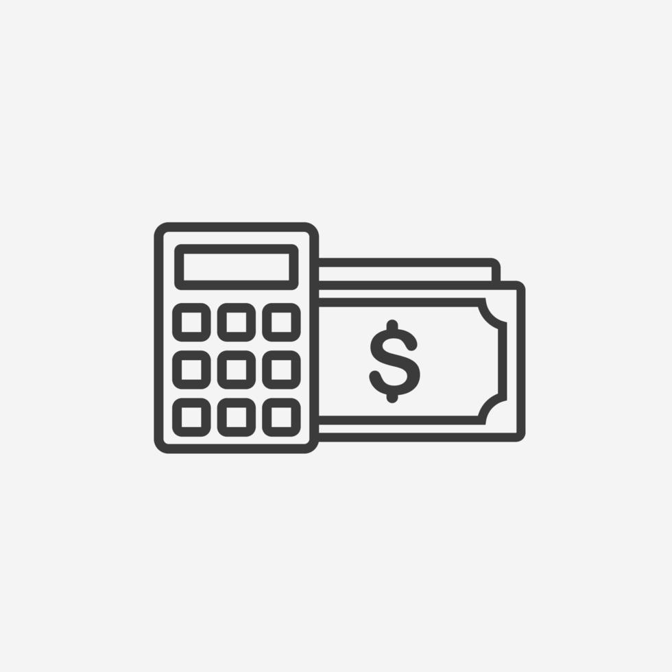 Money dollar calculator icon vector symbol sign