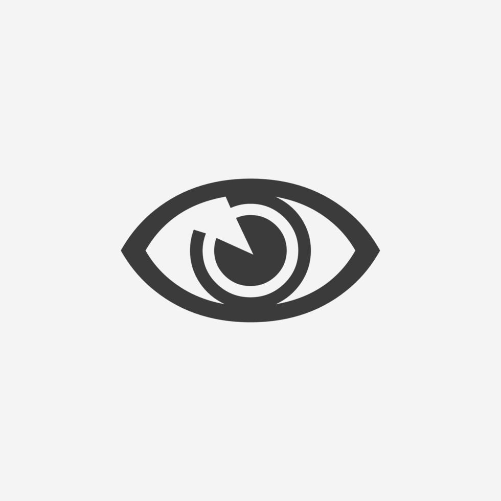 eye icon vector. visible, see, look, view symbol sign vector